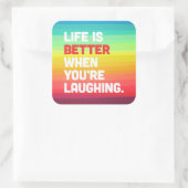 あなたは笑いながら生きる引用文 スクエアシール (バッグ)