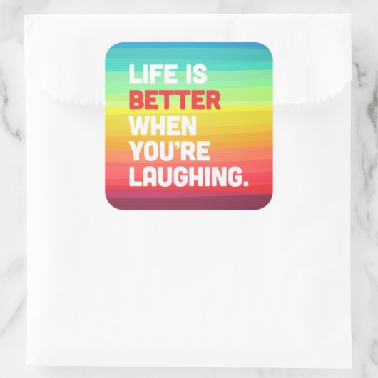 あなたは笑いながら生きる引用文 スクエアシール (バッグ)