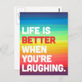 あなたは笑いながら生きる引用文 ポストカード (正面/裏面)