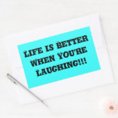 あなたは笑うと命が伸びる!!! 長方形シール (封筒)