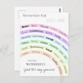 あなたは素敵な虹の陽性性感動的だ ポストカード (正面/裏面)