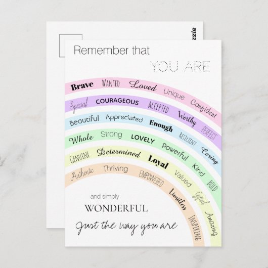 あなたは素敵な虹の陽性性感動的だ ポストカード (正面/裏面)