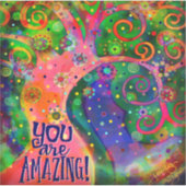 あなたは素晴らしいお洒落ピンクの木だ シール (正面)