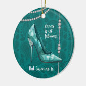 あなたは素晴らしいティール（緑がかった色）卵巣がん セラミックオーナメント (左)