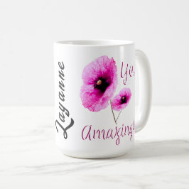 あなたは素晴らしいピンクの花柄 コーヒーマグカップ