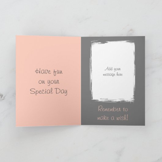 あなたは素晴らしい写真名グレーコーラル誕生日だ カード (内部)