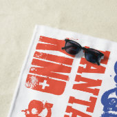 あなたは素晴らしい名前をカスタムするの赤白青米国の旗 ビーチタオル (インサイチュ)