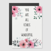 あなたは素晴らしい水彩桃色のフローラカード (正面/裏面)