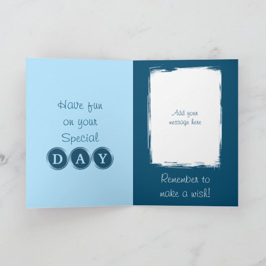 あなたは素晴らしい追加の写真名の青い誕生日 カード (内部)