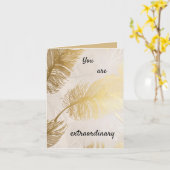 「あなたは素晴らしい」ゴールドフェザーカード カード (黄色い花)