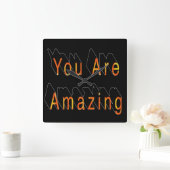 あなたは素晴らしい スクエア壁時計 (ホーム)