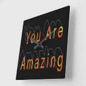 あなたは素晴らしい スクエア壁時計 (傾斜)