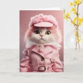 あなたは素晴らしい!猫のグリーティングカード カード (黄色い花)