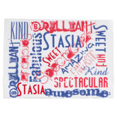 あなたは素晴らしい! 赤く白くおよび青のパーソナライズ ラージペーパーバッグ (裏面)