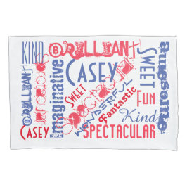 あなたは素晴らしい! 赤く白くおよび青のパーソナライズ 枕カバー