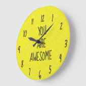 あなたは素晴らしおもしろい引用文イエローハッピー ラージ壁時計 (傾斜)