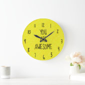 あなたは素晴らしおもしろい引用文イエローハッピー ラージ壁時計 (ホーム)
