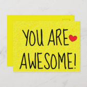 あなたは素晴らしおもしろい引用文プリント黄色 ポストカード (正面/裏面)