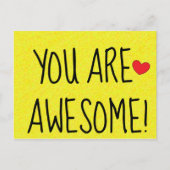 あなたは素晴らしおもしろい引用文プリント黄色 ポストカード (正面)