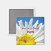 あなたは素晴らしお母さん！マグネットギフト白デイジー マグネット (正面/裏面)