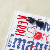 あなたは素晴らしくパーソナライズな赤、白および青 ビーチタオル (インサイチュ)