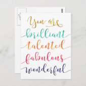 あなたは素晴らしく、才能があり、素晴らしく、素晴らしい ポストカード (正面/裏面)