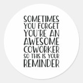 あなたは素晴らしの同僚の評価 ラウンドシール (正面)