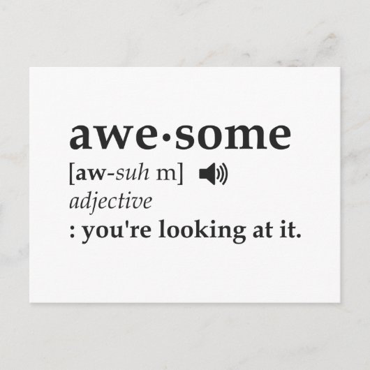 あなたは素晴らしの検討の定義 ポストカード (正面)