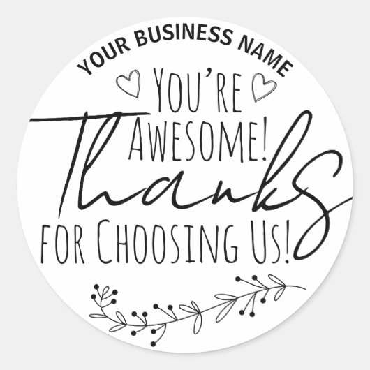 あなたは素晴らしカスタムはステッカーありがとう ラウンドシール (正面)
