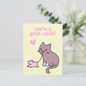 あなたは素晴らしキャッチ!かわいい猫の教室バレンタイン ポストカード (スタンド正面)