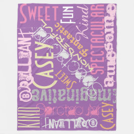 あなたは素晴らし単語を紫にする フリースブランケット