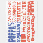 あなたは素晴らし名前をカスタムする赤白青USAフラグ フリースブランケット (正面)