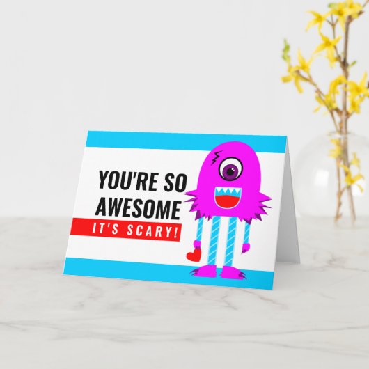 あなたは素晴らし怖いモンスターバレンタイン カード (黄色い花)