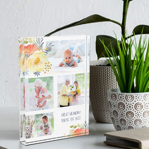 あなたは素晴らし桃の黄最高の色のフローラ フォトブロック