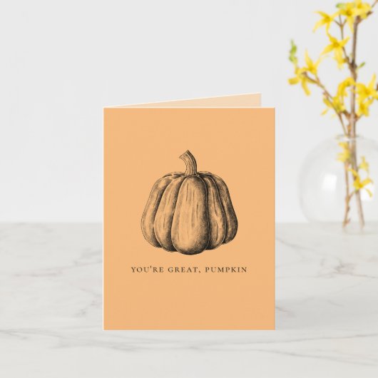 あなたは素晴らし，かぼちゃ-ヴィンテージかわいいラブカード カード (黄色い花)