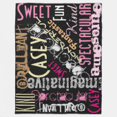 あなたは素晴らし、ブパーソナライズされたラック・ピンクと名付ける フリースブランケット (正面)