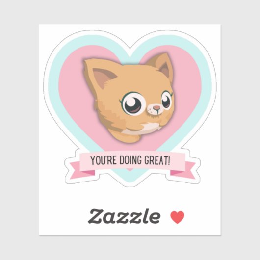 あなたは素晴らし!勇気付けられるネコ肯定 シール (シート)