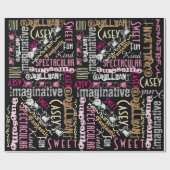 あなたは素晴らし!単語の名前パターン ラッピングペーパー (フラット)