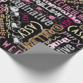 あなたは素晴らし!単語の名前パターン ラッピングペーパー (角)