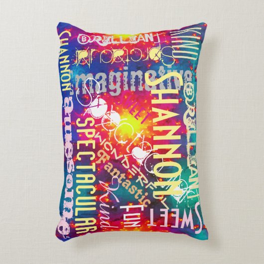 あなたは素晴らし!名パーソナライズされた前語の照合順序 アクセントクッション (正面(垂直))