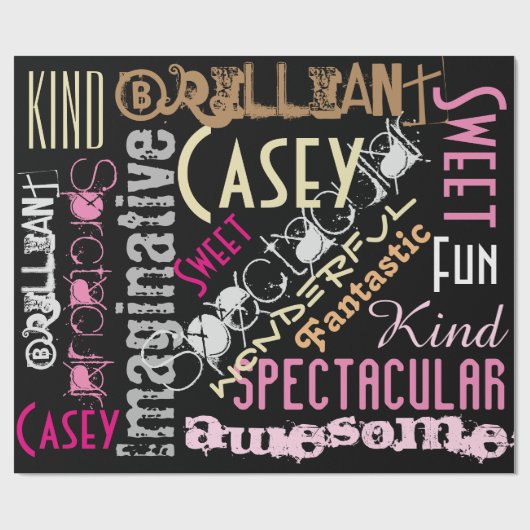 あなたは素晴らし!名前の単語おもしろいの折り返し ラッピングペーパー (フラット)