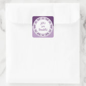 あなたは紫のステッカーが美しい スクエアシール (バッグ)