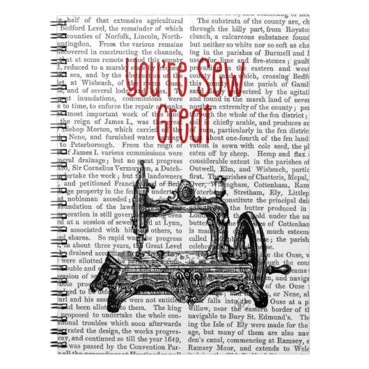 あなたは縫い素晴らしイラストレーション ノートブック (正面)