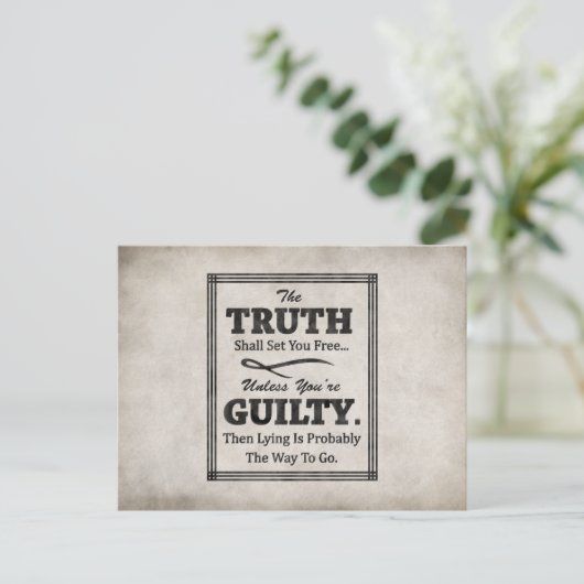 あなたは罪を犯さなければ真理があなた方を自由にする ポストカード (スタンド正面)