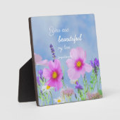 あなたは美しいバイブル聖句引用文野生の花 フォトプラーク (正面)