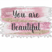 あなたは美しいピンクのグリッター シール (正面)