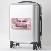 あなたは美しいピンクのグリッター シール (スーツケース)