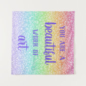 あなたは美しいレインボータペストリー作品だ タペストリー (正面(横))