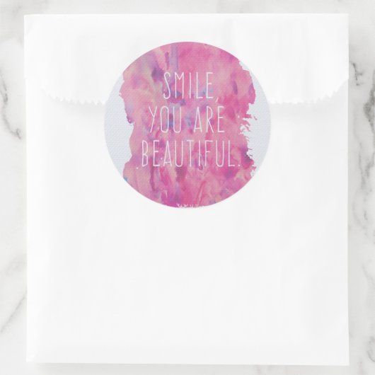 あなたは美しい引用文 ラウンドシール (バッグ)