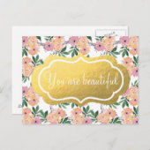 あなたは美しい花柄のポストカードだ ポストカード (正面/裏面)